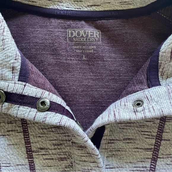 Dover Saddlery Bethany Heathered Purple Pullover Snap Neck - Picture 13 of 13